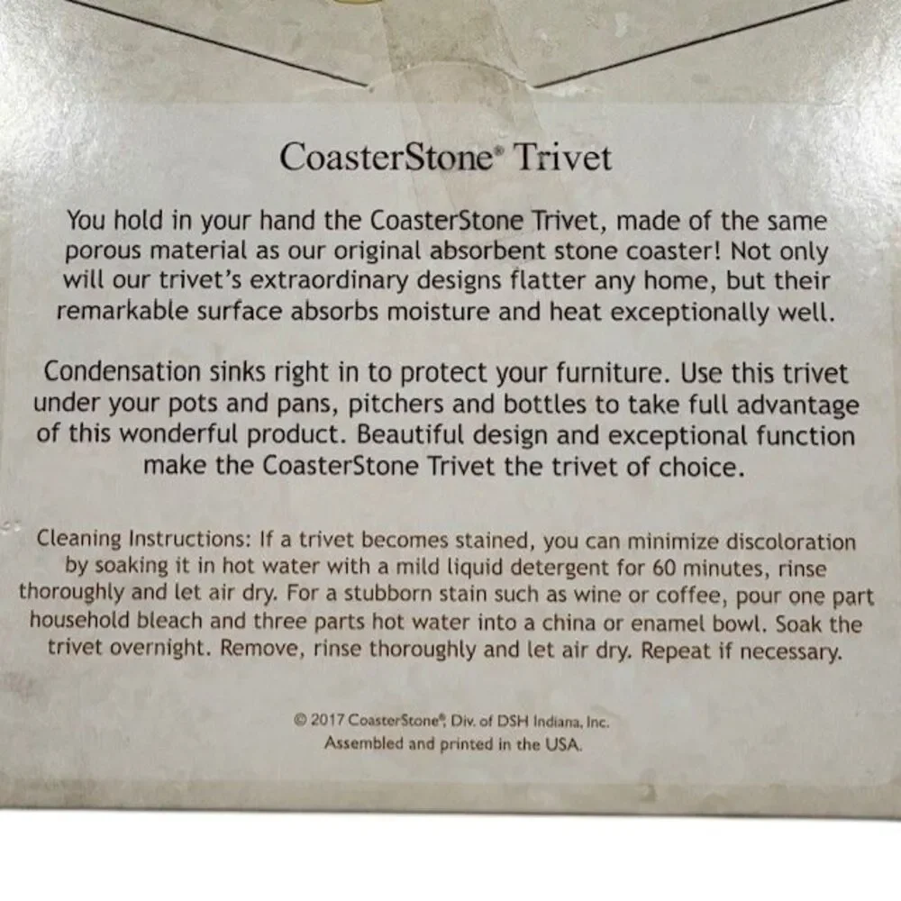 CoasterStone Pickwick Lake Map Trivet Absorbent Stone USA New